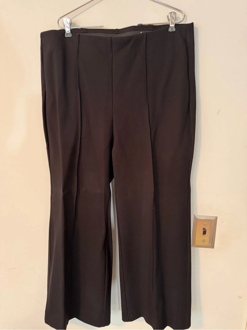 Chico’s So Slimming Pants Ponte Black Size 2.5 Pull-On Wide Leg Ankle NWOT - Picture 1 of 5